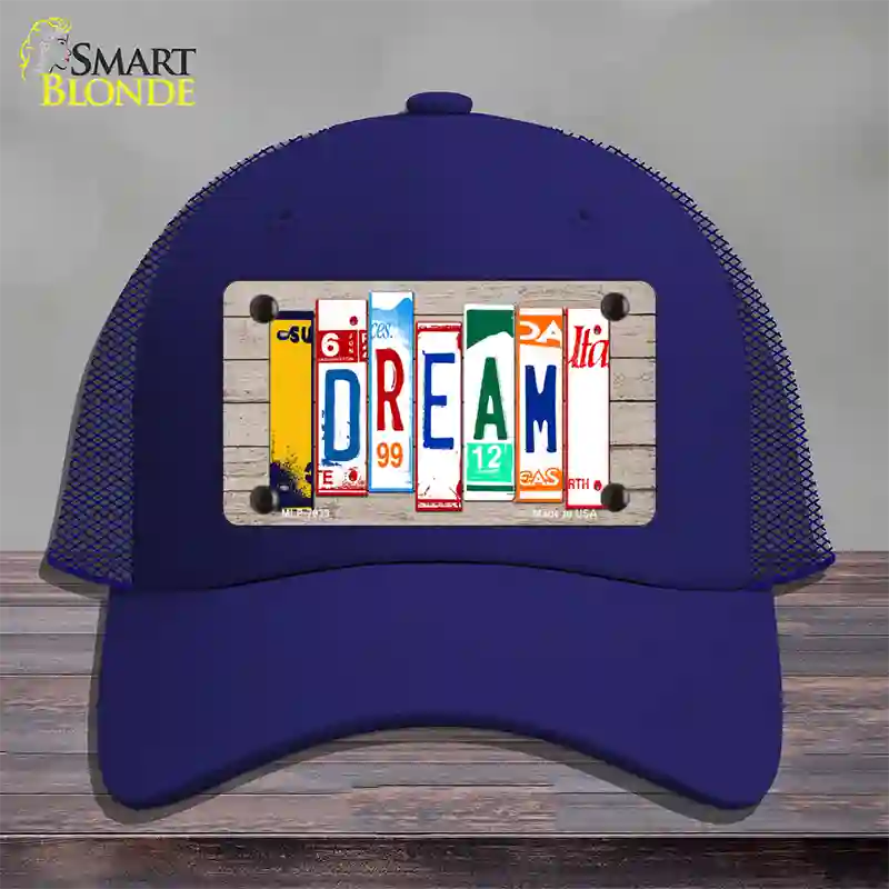 Dream Wood License Plate Art Novelty License Plate Hat Mesh / Royal Blue