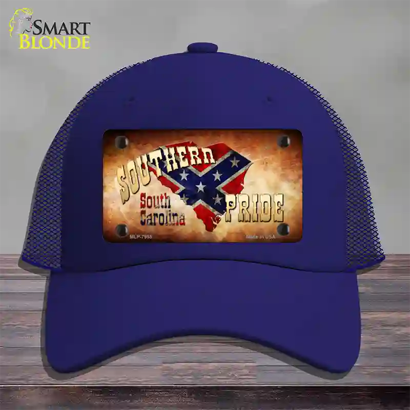 Southern Pride South Carolina Novelty License Plate Hat Mesh / Royal Blue