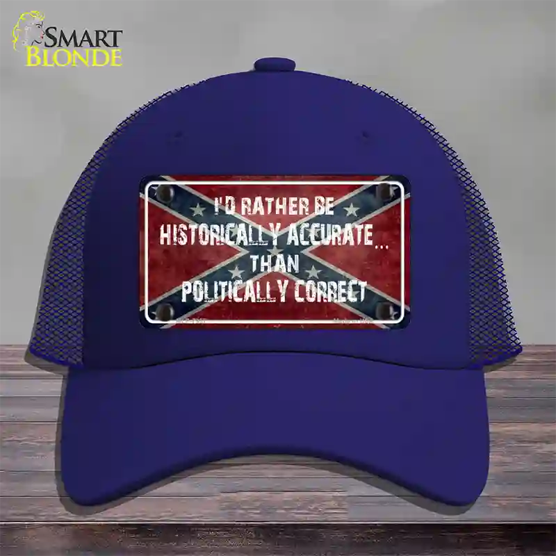 Historically Accurate Novelty License Plate Hat Mesh / Royal Blue