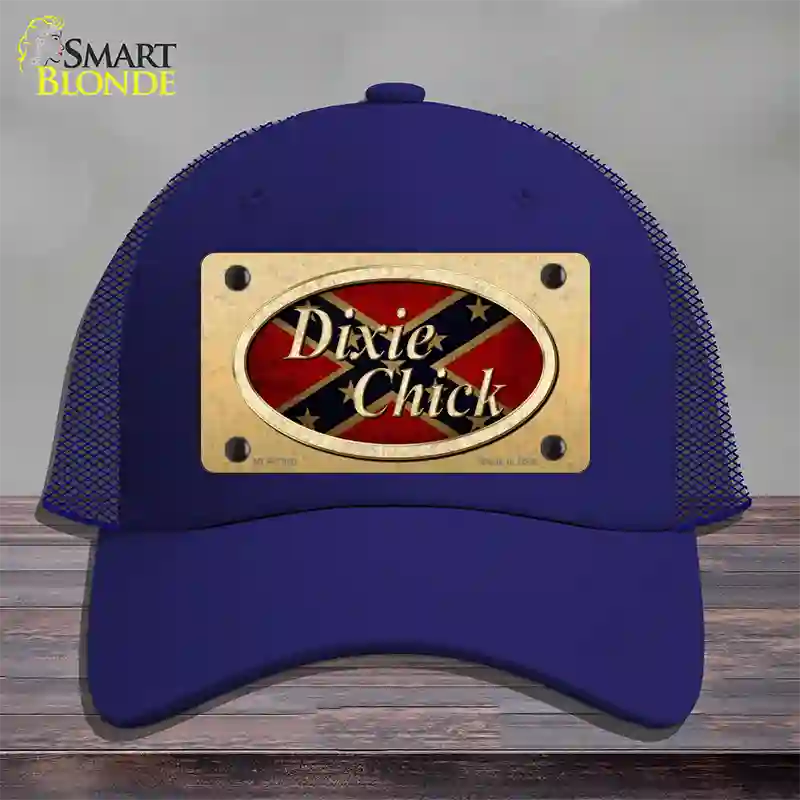 Dixie Chick Confederate Novelty License Plate Hat Mesh / Royal Blue