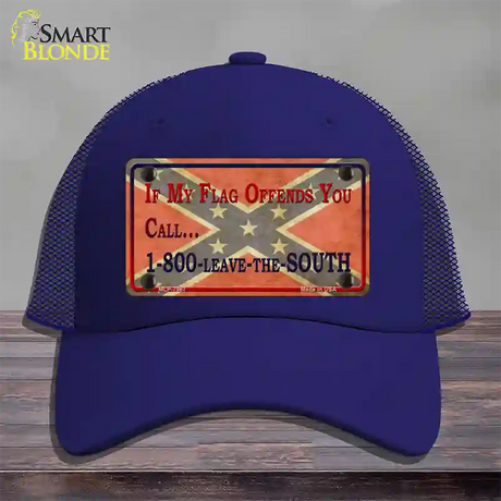 Leave The South Novelty License Plate Hat Mesh / Royal Blue