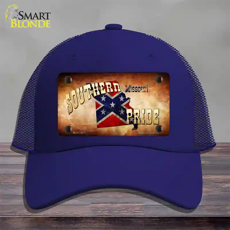 Southern Pride Missouri Novelty License Plate Hat Mesh / Royal Blue