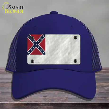 Second Confederate Flag Novelty License Plate Hat Mesh / Royal Blue