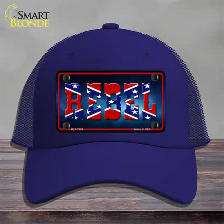 Rebel Novelty License Plate Hat Mesh / Royal Blue