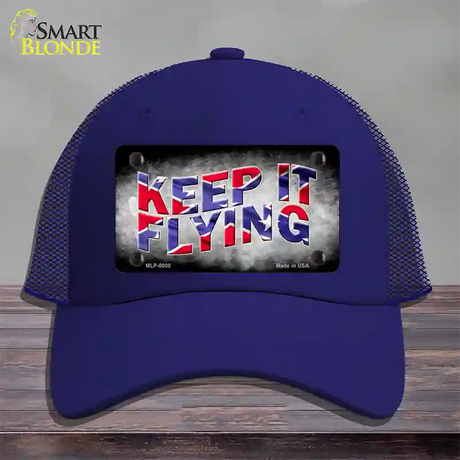 Keep It Flying Novelty License Plate Hat Mesh / Royal Blue