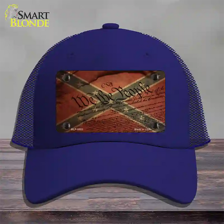 We The People Confederate Novelty License Plate Hat Mesh / Royal Blue