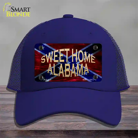 Sweet Home Alabama Novelty License Plate Hat Mesh / Royal Blue