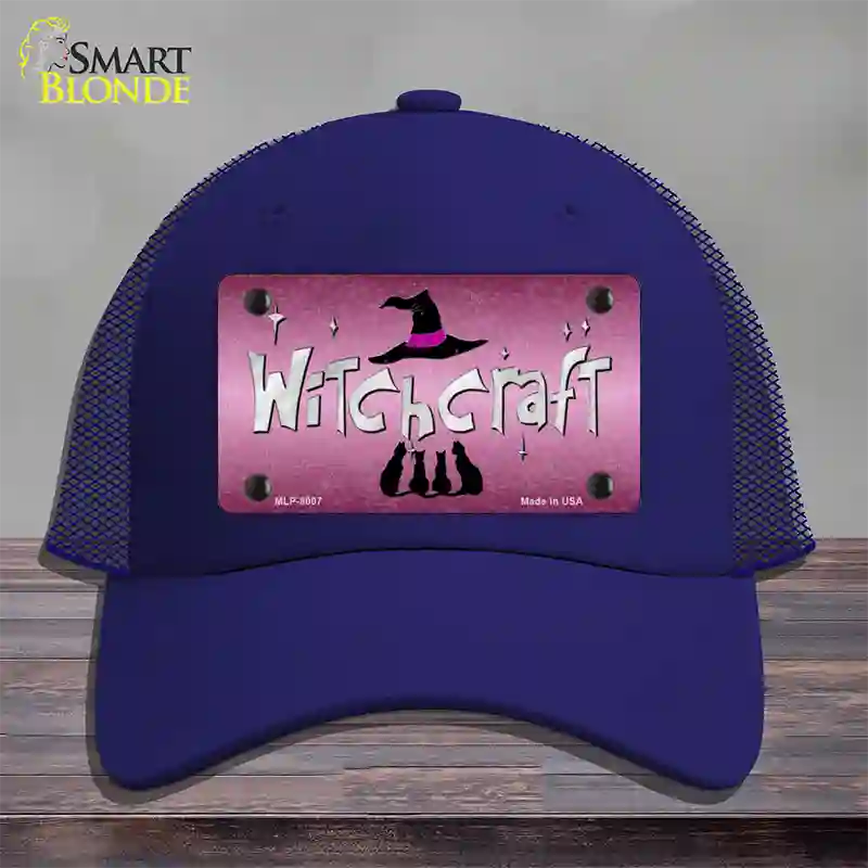 Witchcraft Novelty License Plate Hat Mesh / Royal Blue