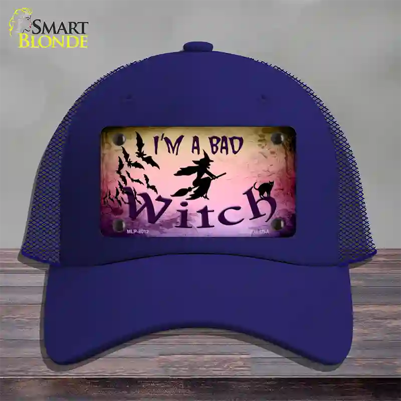 Im A Bad Witch Novelty License Plate Hat Mesh / Royal Blue