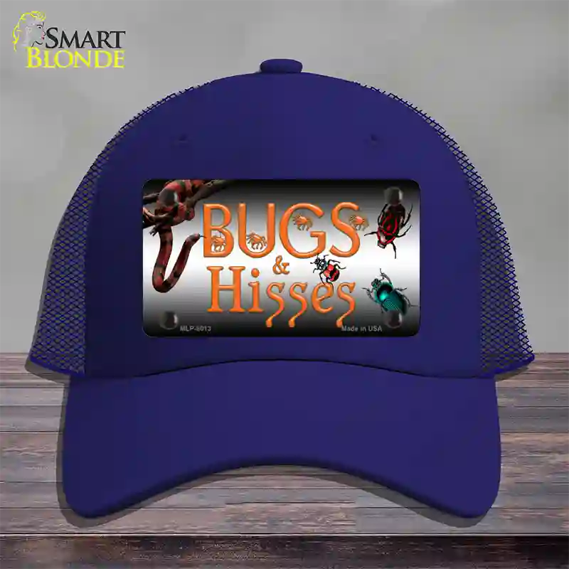 Bugs & Hisses Novelty License Plate Hat Mesh / Royal Blue