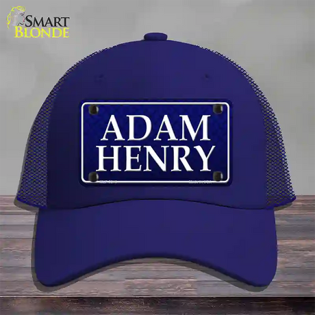 Adam Henry Novelty License Plate Hat Mesh / Royal Blue