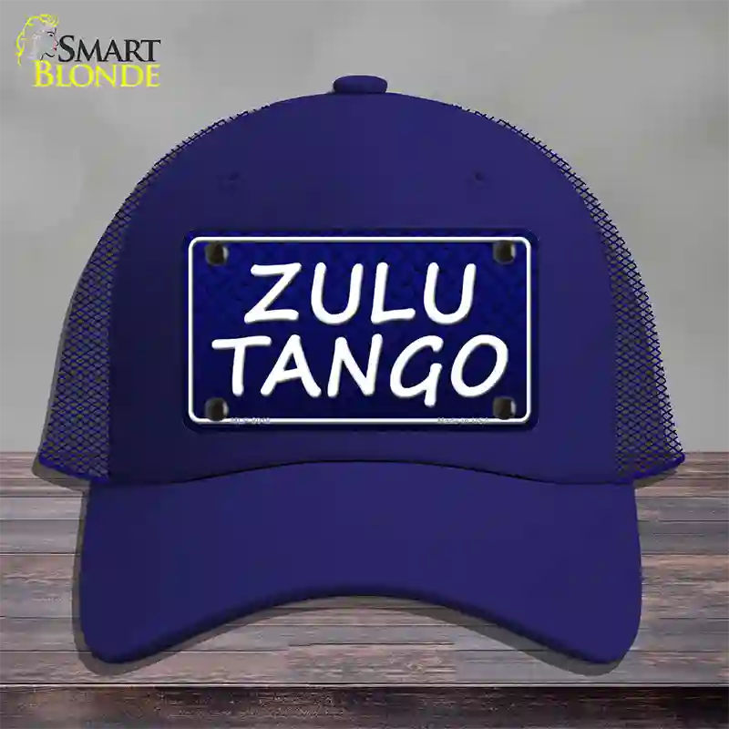 Zulu Tango Novelty License Plate Hat Mesh / Royal Blue