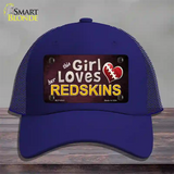 This Girl Loves Her Redskins Novelty License Plate Hat Mesh / Royal Blue