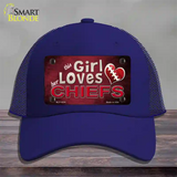 This Girl Loves Her Chiefs Novelty License Plate Hat Mesh / Royal Blue