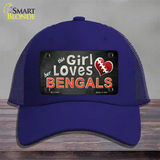 This Girl Loves Her Bengals Novelty License Plate Hat Mesh / Royal Blue