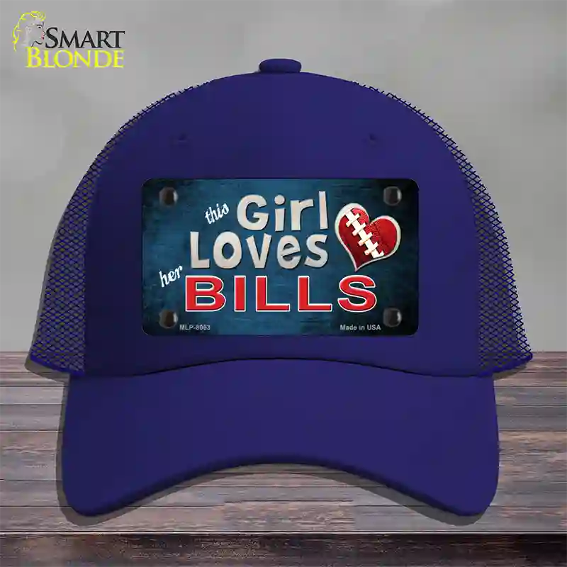 This Girl Loves Her Bills Novelty License Plate Hat Mesh / Royal Blue