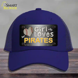 This Girl Loves Her Pirates Novelty License Plate Hat Mesh / Royal Blue