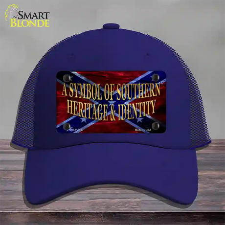 Symbol Of Southern Heritage Novelty License Plate Hat Mesh / Royal Blue