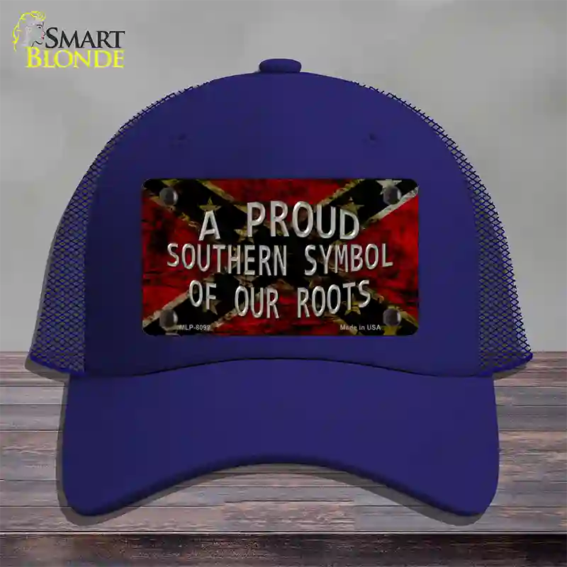 Symbol Of Our Roots Novelty License Plate Hat Mesh / Royal Blue