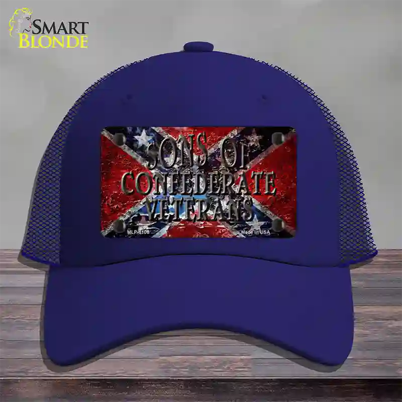 Sons Of Confederate Veterans Novelty License Plate Hat Mesh / Royal Blue