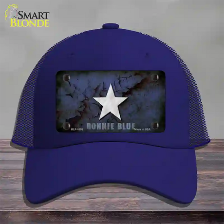 Bonnie Blue Star Novelty License Plate Hat Mesh / Royal Blue