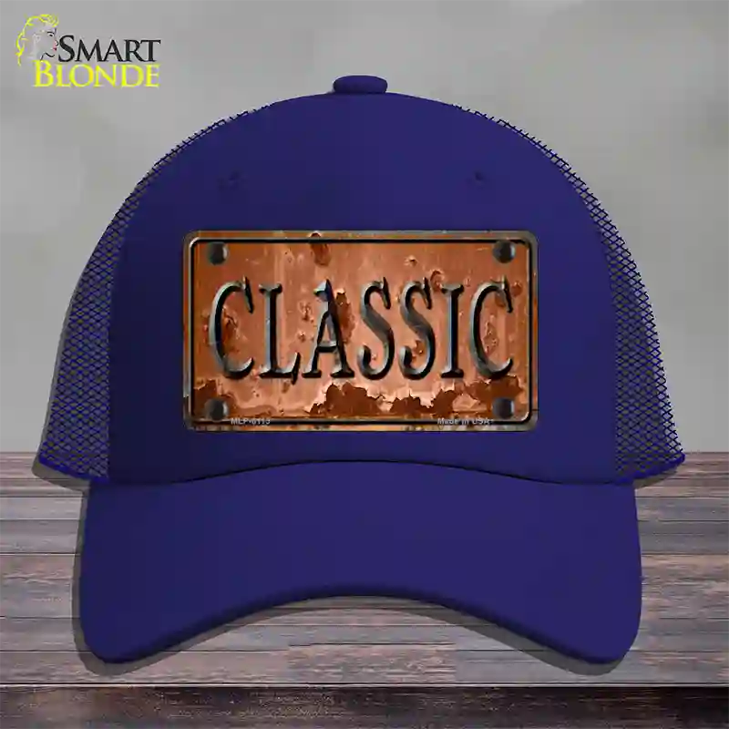 Classic Novelty License Plate Hat Mesh / Royal Blue