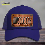 Muscle Car Novelty License Plate Hat Mesh / Royal Blue