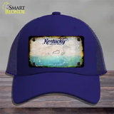 Kentucky Rusty Blank Novelty License Plate Hat Mesh / Royal Blue