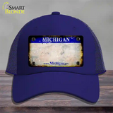 Michigan Gov Rusty Blank Novelty License Plate Hat Mesh / Royal Blue