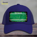 Vermont Rusty Blank Novelty License Plate Hat Mesh / Royal Blue