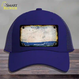 Pure Michigan Rusty Blank Novelty License Plate Hat Mesh / Royal Blue