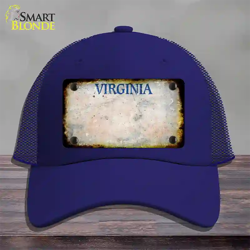 Virginia Old Dominion Rusty Blank Novelty License Plate Hat Mesh / Royal Blue