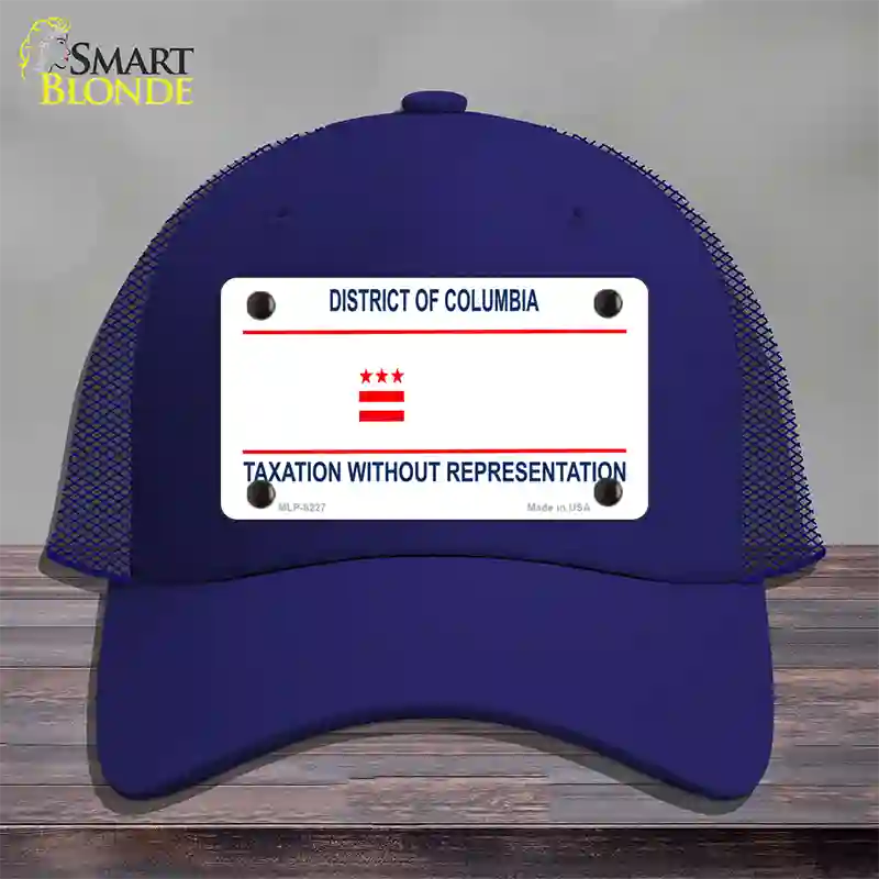 Taxation Without Representation Novelty License Plate Hat Mesh / Royal Blue