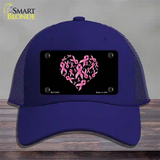 Pink Ribbons Novelty License Plate Hat Mesh / Royal Blue