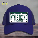 Mtn Biking Colorado Novelty License Plate Hat Mesh / Royal Blue