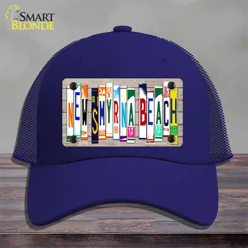 New Smyrna Beach Plate Art Novelty License Plate Hat Mesh / Royal Blue