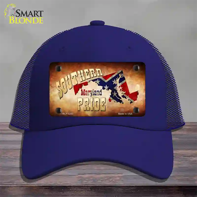 Southern Pride Maryland Novelty License Plate Hat Mesh / Royal Blue