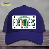 Fort Myers Beach Novelty License Plate Hat Mesh / Royal Blue