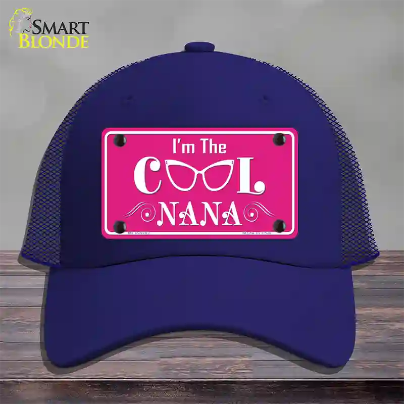 Im The Cool Nana Novelty License Plate Hat Mesh / Royal Blue