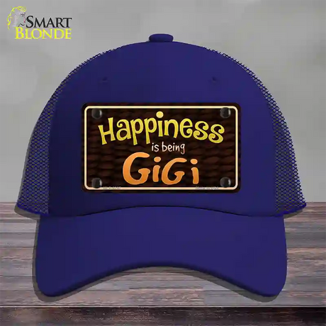 Happiness Is Being Gigi Novelty License Plate Hat Mesh / Royal Blue