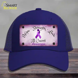 All Cancer Awareness Novelty License Plate Hat Mesh / Royal Blue