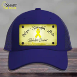 Bladder Cancer Ribbon Novelty License Plate Hat Mesh / Royal Blue