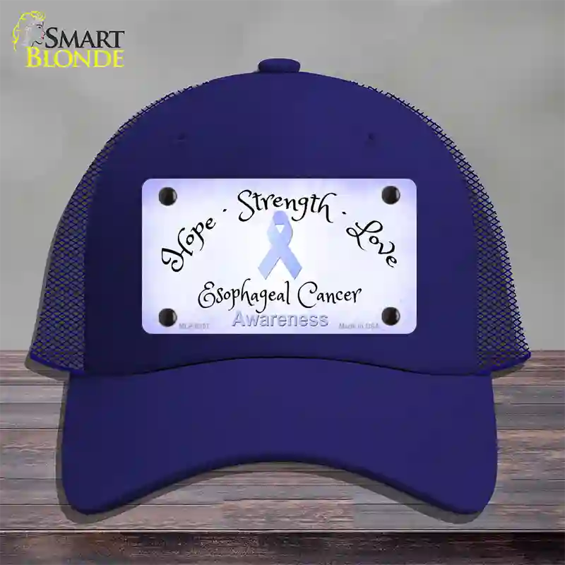 Esophageal Cancer Ribbon Novelty License Plate Hat Mesh / Royal Blue