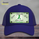 Liver Cancer Ribbon Novelty License Plate Hat Mesh / Royal Blue