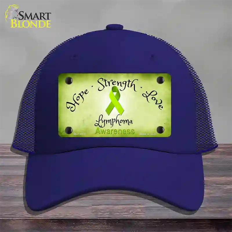 Lymphoma Cancer Ribbon Novelty License Plate Hat Mesh / Royal Blue