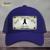 Melanoma Cancer Ribbon Novelty License Plate Hat Mesh / Royal Blue