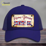 Home Grown Country Gal Novelty License Plate Hat Mesh / Royal Blue