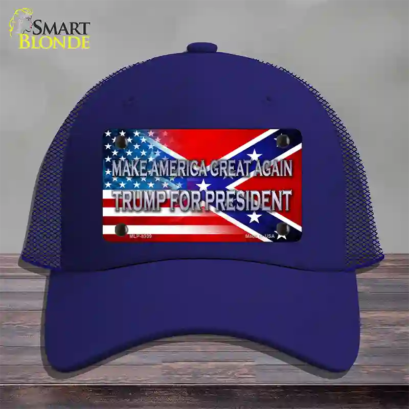 Make America Great Again Novelty License Plate Hat Mesh / Royal Blue