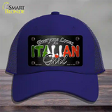 Everyone Loves An Italian Girl Novelty License Plate Hat Mesh / Royal Blue