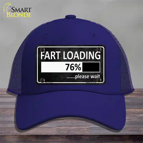 Fart Loading Novelty License Plate Hat Mesh / Royal Blue